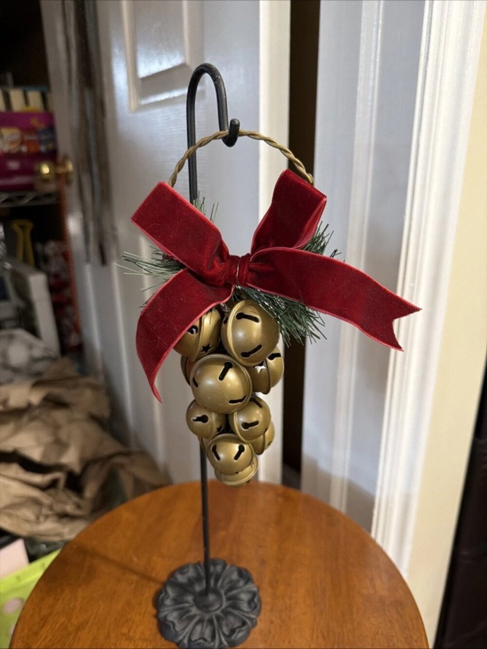 Vintage-Style Gold Metal Jingle Bell Cluster Hanging Decoration